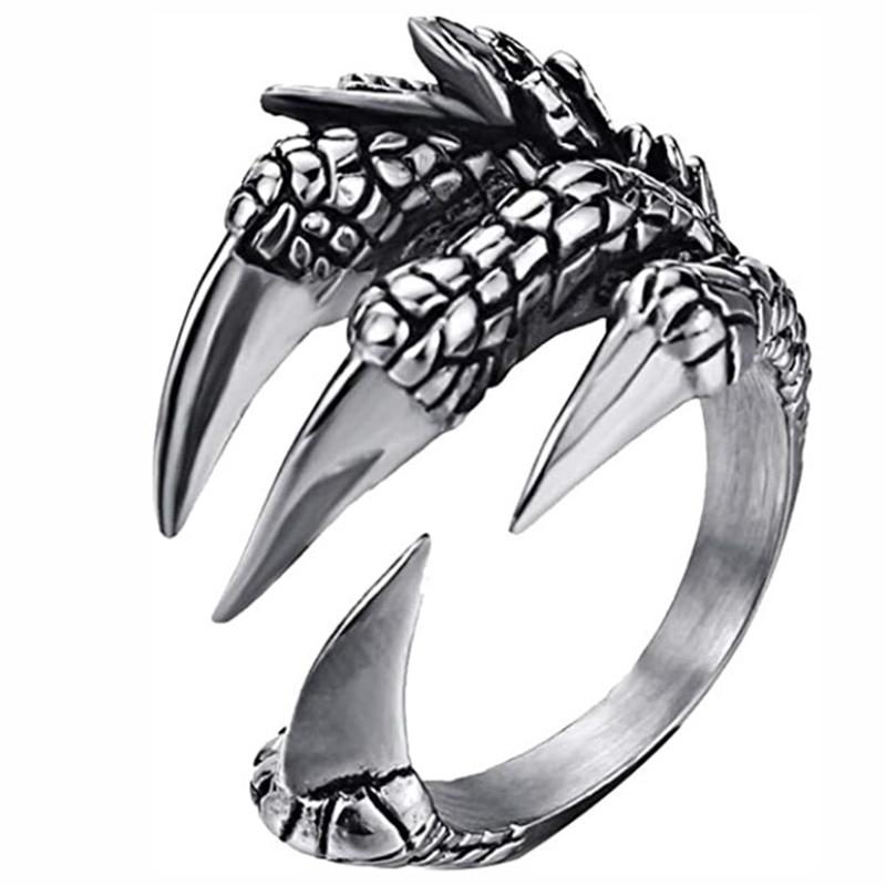 Vintage Animals Dragon Claw Ring for Men Women Punk Hip Hop Opening Adjustable Fashion Personality Gothic Rings Jewelry Gift