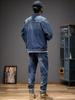Traje Informal de Mezclilla para Hombre Otoño 2025 - Atractivo y Versátil, Conjunto Azul Completo con Etiqueta