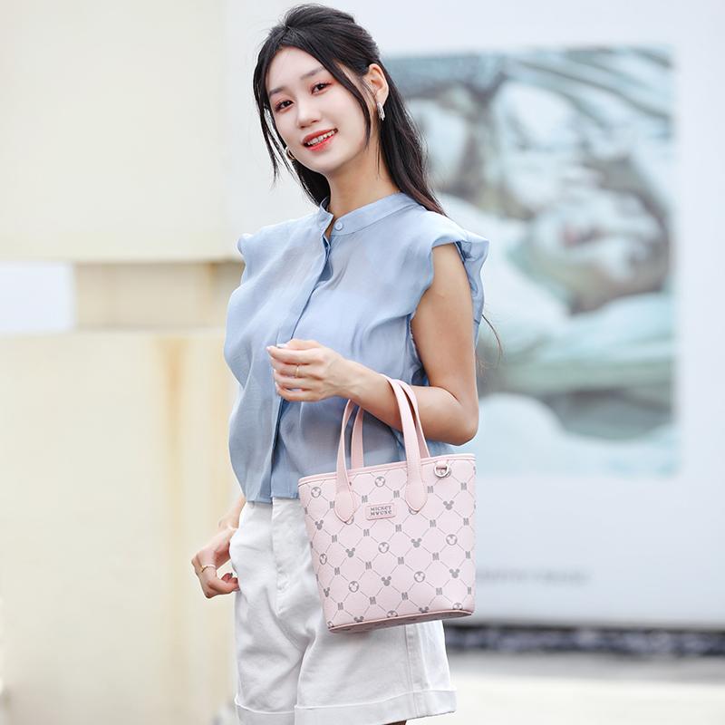 New Disney Mickey Series PU Tote Handbag, Shoulder Bag, Crossbody Bag, Handbag Regular Women's Pink BMK-71605P