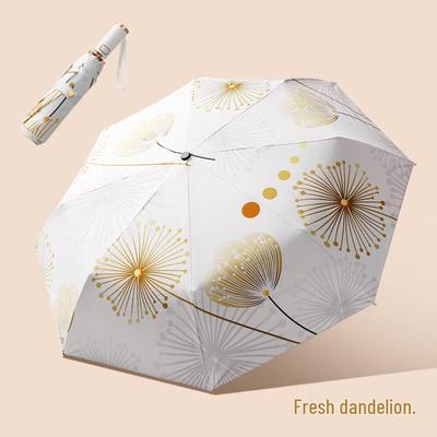 NANQIAO Dandelion Black Glue Folding Umbrella