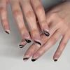 Black & White Wave French Press-On Nails - Short, Simple, Wearable Beauty