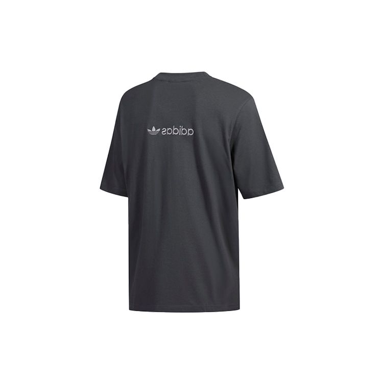Adidas Originals Embroidered Logo Short Sleeve T-Shirt Men Tops Grey GL6147