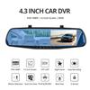 E-ACE Dashcam Car Dvr 4.3 Inch Mirror FHD 1080P Camera Optional Dual Lens DVR  Rearview Mirror Dash Camera Video Recorder Auto