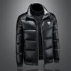 Mens Winter Down Jacket Trendy Casual Warm Coat Basic Style Stand Collar Non-Hooded