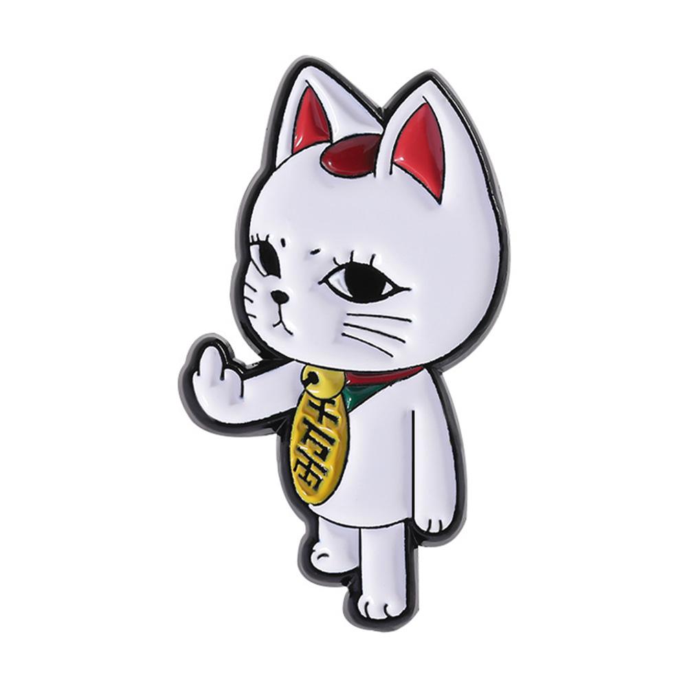 Cartoon Cute Styling Lucky Cat Alloy Brooch Enamel Pins Personalized and Trendy Metal Badge Accessories Funny Gifts