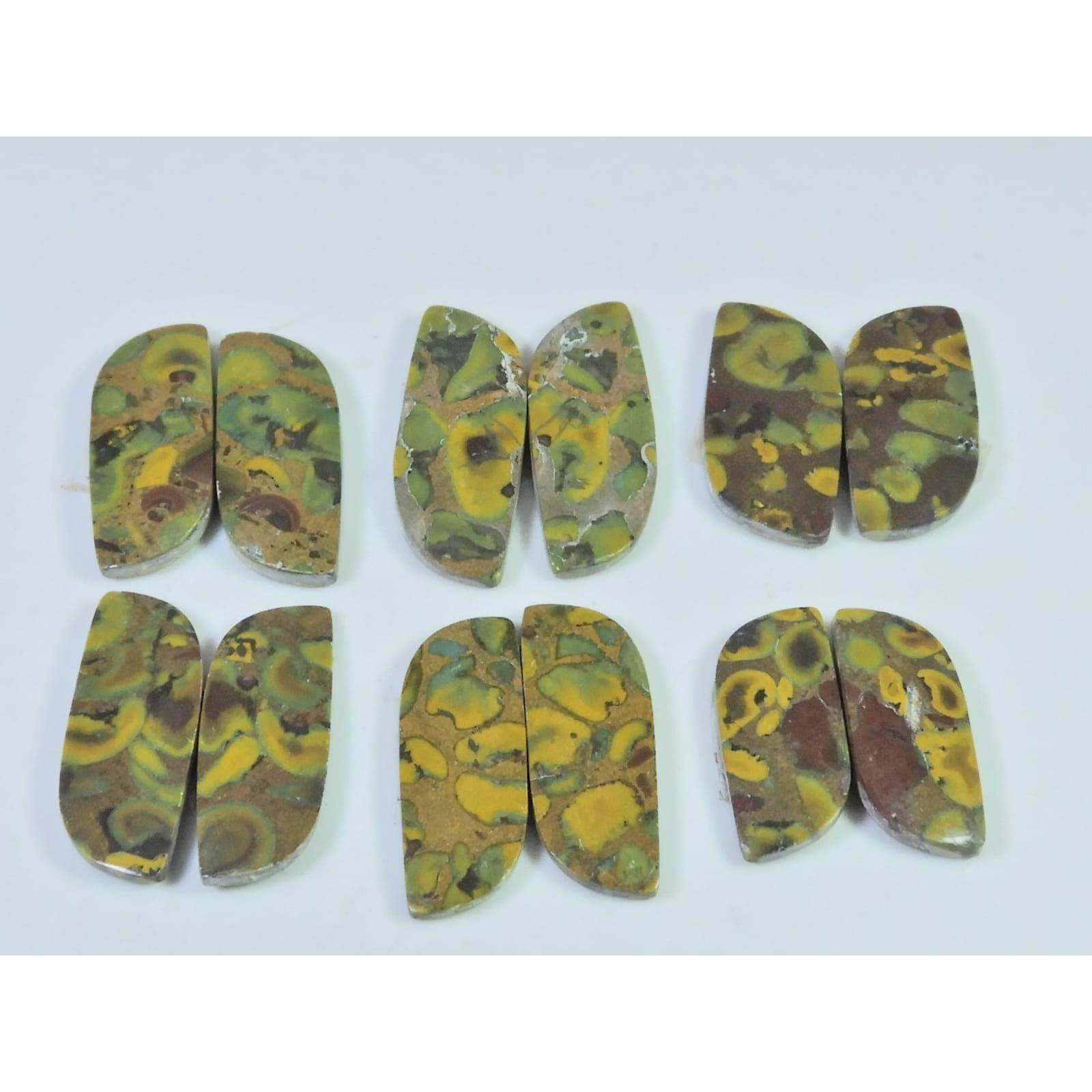 134Cts. Natural Fruit Jasper Matched Pair Fancy Loose Gemstone 06Pair Lot C-2190