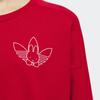 adidas Felpa con stampa del logo Trefoil Originals Girocollo Top da donna Victory-Red HY7264