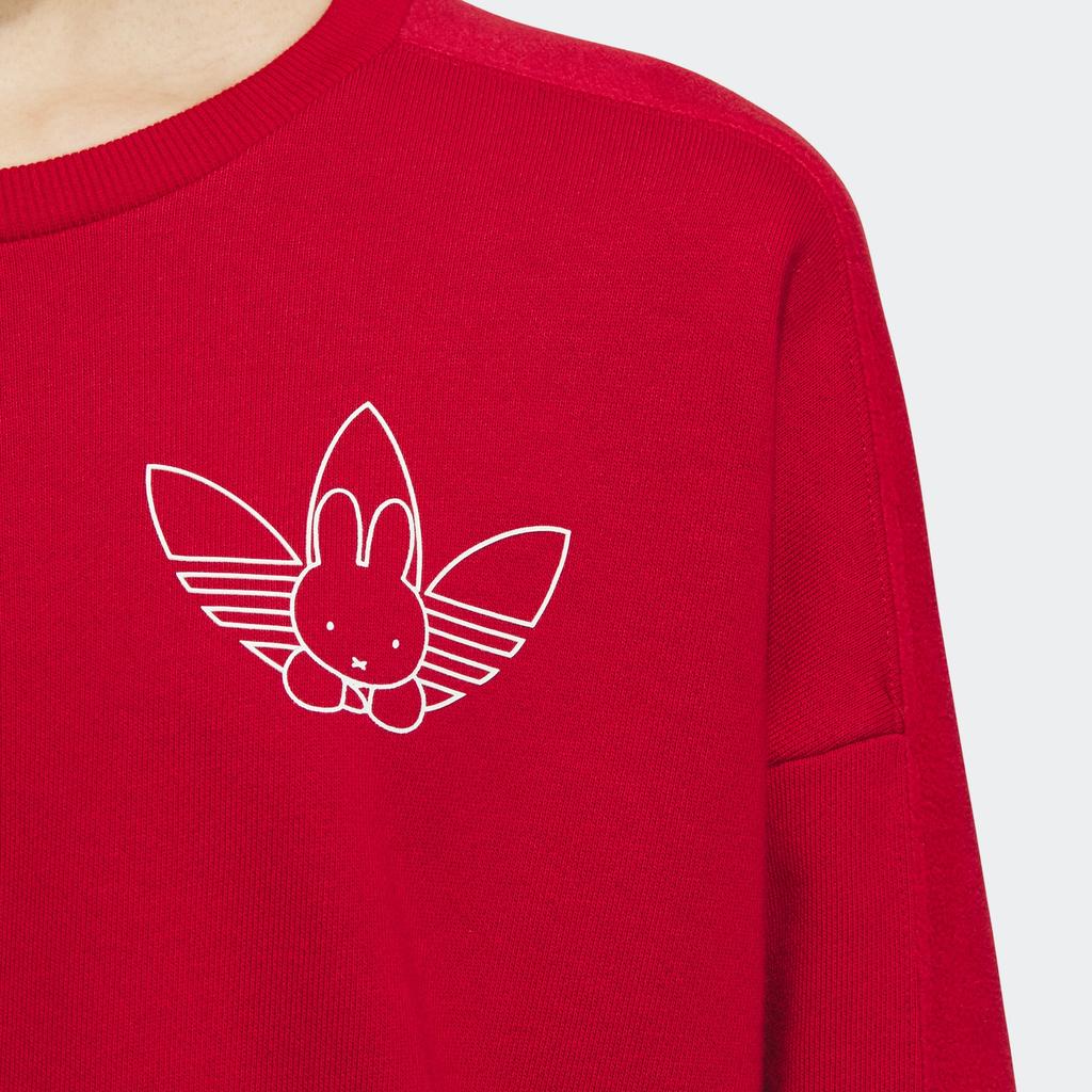 adidas Felpa con stampa del logo Trefoil Originals Girocollo Top da donna Victory-Red HY7264