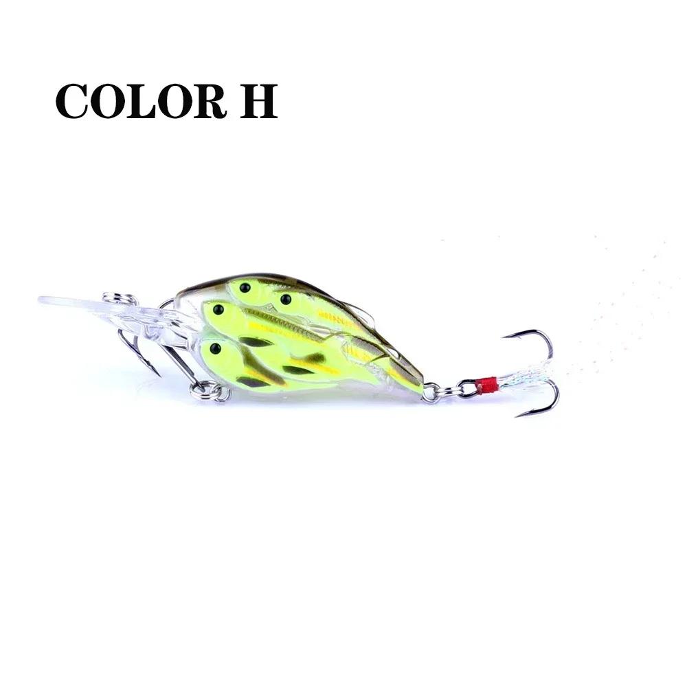 9g 75mm High Quality Fishing Lures Crankbait Fishing Wobblers Floating Hard Bait Isca Bait 3D simulation of schooling fish eyes