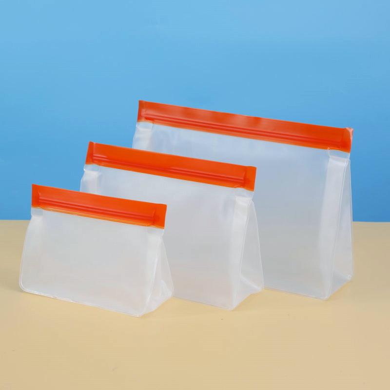 Reusable Food Storage Bag Upgrade Leakproof Top Stand Up Freezer Sandwich Ziplock Bag Silicone Peva Food Preservation Shut Bag