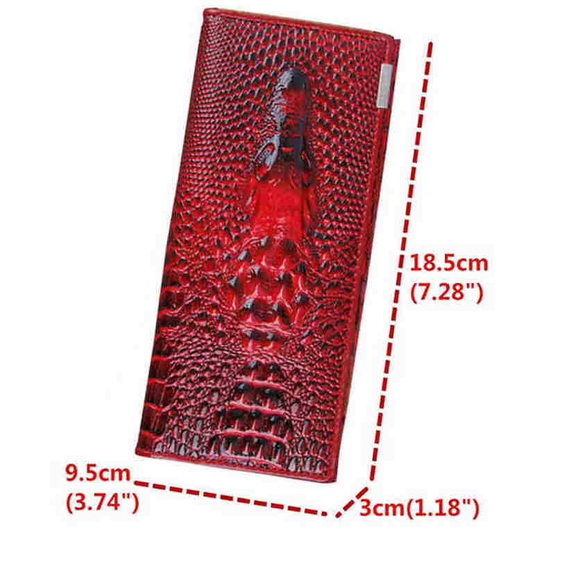 Fashion Crocodile Pattern Wallet Ladies Wallet Long Zipper Wallet Large Capacity Clutch Purse