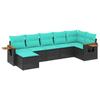 VidaXL Garden Lounge Set with Cushions 7 Pcs, Patio Sofas, Furniture Set, Outdoor Terrace Furniture, Black 3227030
