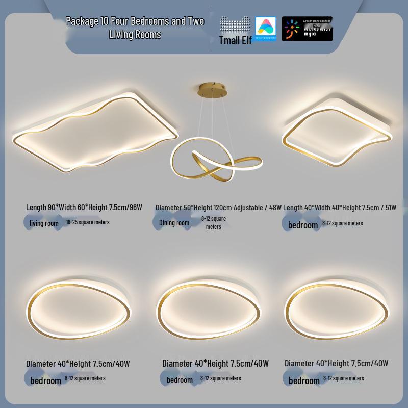 Smart Voice-Controlled Modern Ceiling Light Set for Living Room