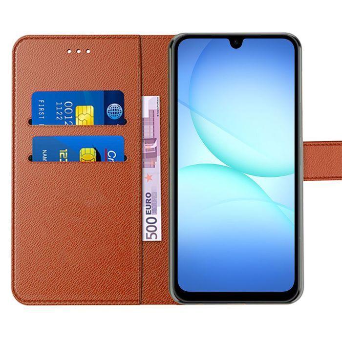 Coque de Protection - BOOLING - Samsung Galaxy A17 4G/5G - Flip Case Cuir Synthétique Marron