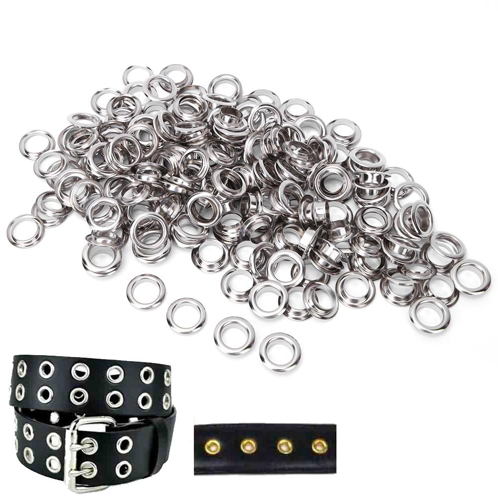 

100 шт. латунных люверсов двухсторонние для одежды, сумок, кожаных ремней, декоративные аксессуары 10 мм со 100 шт. серебряный