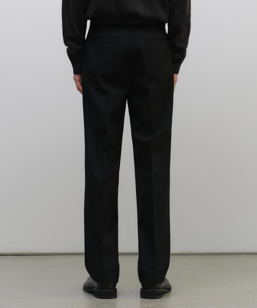 MUSINSA STANDARD Whipcord Straight Hidden Banding Slacks [Black]