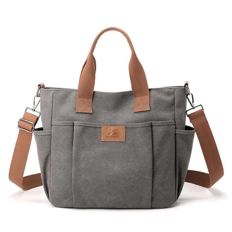 Plátěná crossbody taška velké kapacity v korejském stylu pro ženy - Trendy móda 2025