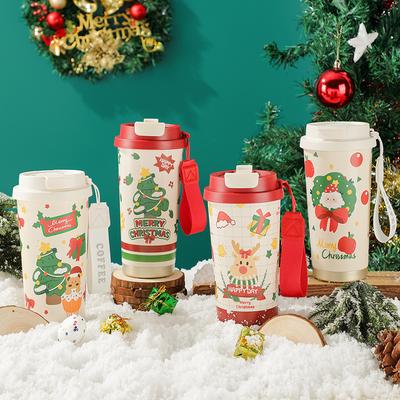 Weihnachten 316 Edelstahl Kaffeetasse Doppelwandige Thermobecher Damen Wasserbecher Weihnachtsgeschenk Kleine Geschenktasse