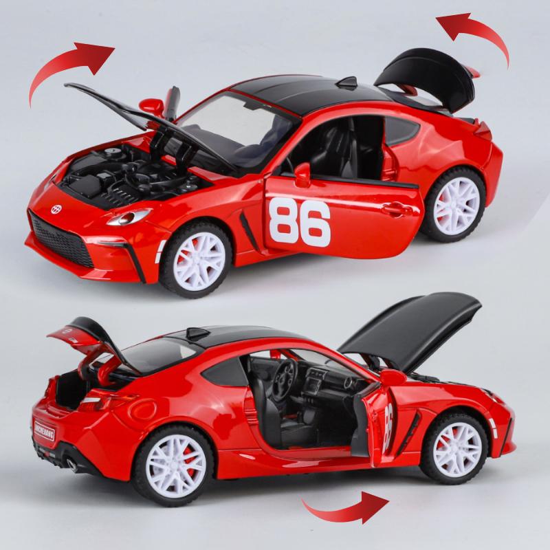 1/32 Scale Toyota GT86 GR86 Mf Ghost 86 Alloy Scale Car Model Diecast Metal Miniature Car Sound and Light Collection Children Toy Car