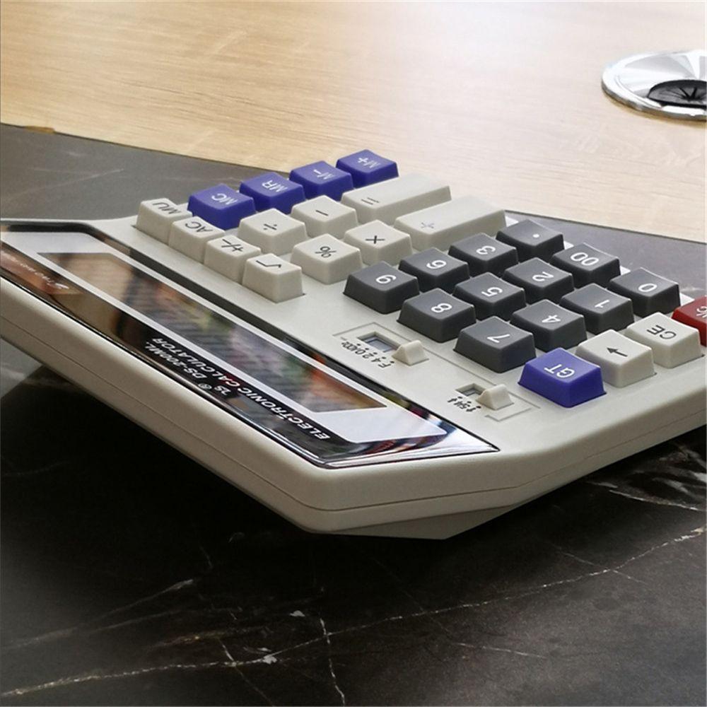 Nova Calculadora de Mesa Financeira Multifuncional de 2 Vias com Alimentação, Botões Grandes para Escritório, Display Inclinável Grande