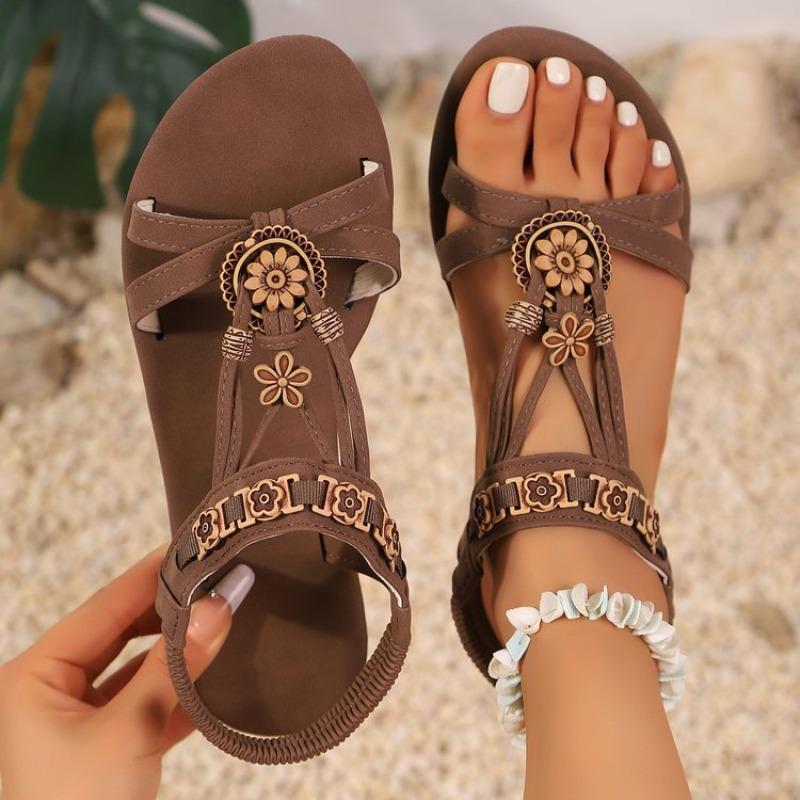Women's Plus Size New Summer Ethnic Style Fashionable Versatile Flat Breathable Casual Sandals