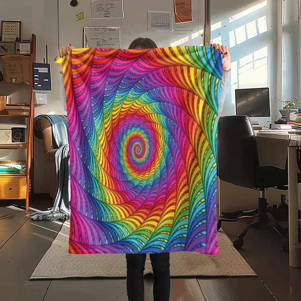 1Pc 3D Illusion Print Flannel Blanket, High Quality Comfortable for All Seasons, Home Decor, Warmth and Comfort, Perfect for Christmas Gifts