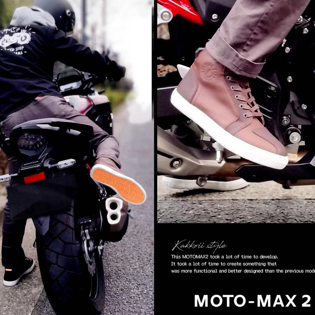 RIDEZ RIDEZ Bike Sneakers Waterproof Protector Riding Shoes Shoes Brown Brown Men's MOTO-MAX2-BR-26.5cm