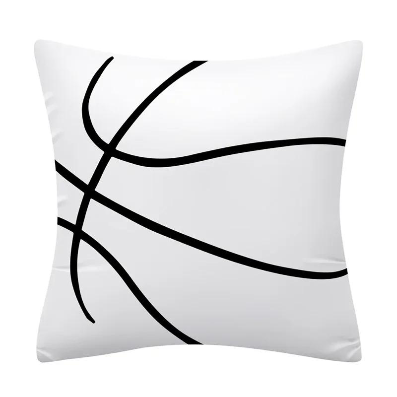 Football Basketball Rugby Double-Sided Printed Pillow Cover Short Plush Suitable Living Rooms Bedrooms Sofas Throw Cushion Cover