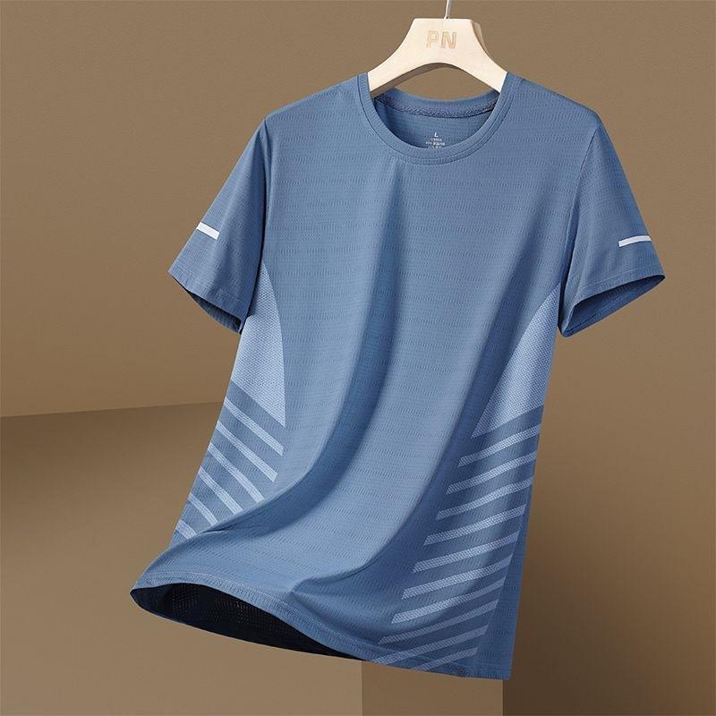 Source Factory Short Sleeve T-Shirt Men'S Ice Silk Versatile Half Sleeve Men'S Casual T-Shirt Men'S Quick Drying Clothes T