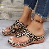 Women's Shoes with Toe Clips Large Wedge Heels Flat Beach Sandals and Slippers