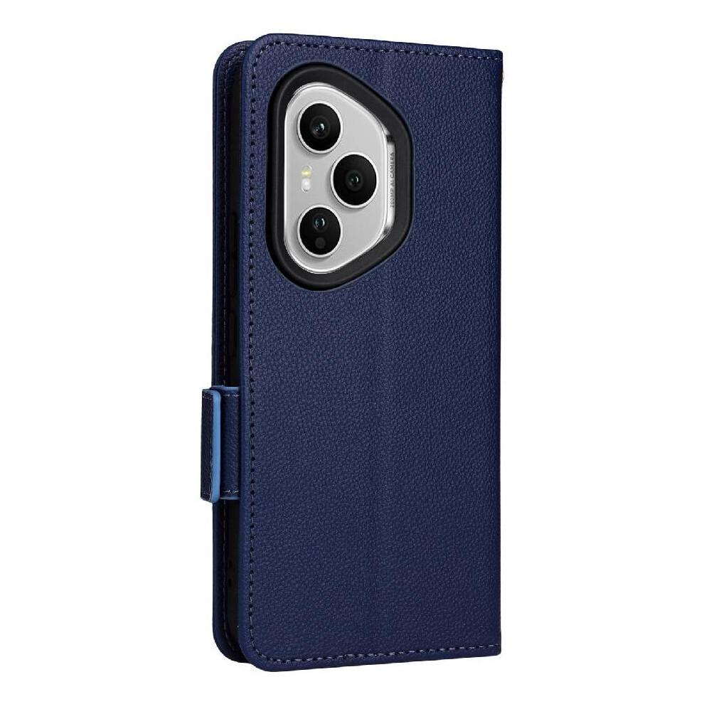 (Blue) Flip Case for Honor 400 Pro Magnetic Card Slots Holder Wallet Pu Leather Side Buckle