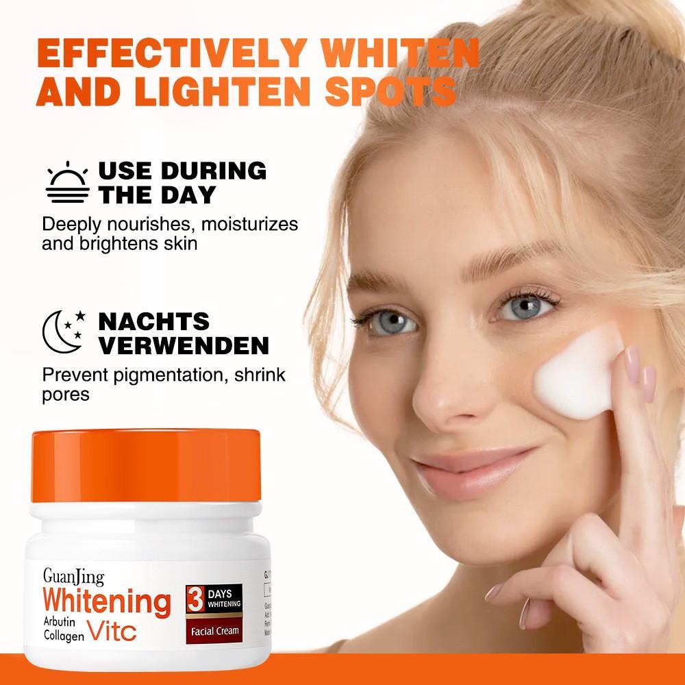 GUANJING Crema Viso al Collagene Illuminante Vitamina C Idratante Rassodante Antirughe Nutriente Giorno Notte