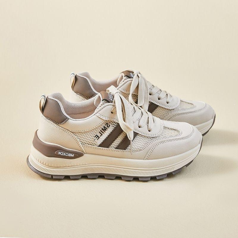 Super soft and high-value student sports shoes mesh breathable spring new platform dad shoes casual running shoes