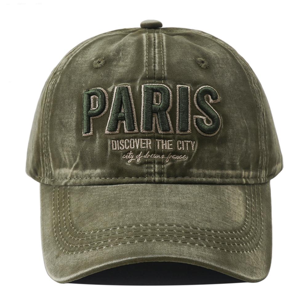 New Korean Paris Letters Embroidered Cotton Baseball Cap Unisex Outdoor Sun Hat Adjustable Hip Hop Snapback Hats For Women Men