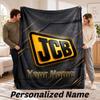 JCB Personalisierte Flanelldecke Benutzerdefinierter Name Text Weiche Überwurfdecke Heimdekoration