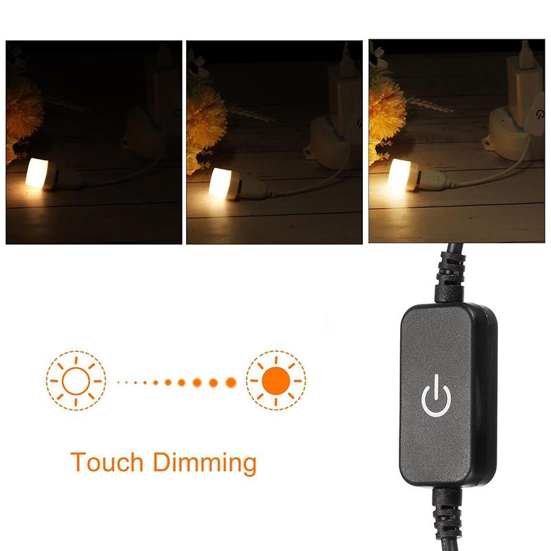 1Pc Usb Dc 5V Stepless Manual Knob Touch Led Dimmer Switch For 5050 2838 Strip Light 1 Channel Brightness Adjustment Controller