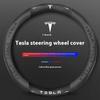Coprivolante Antiscivolo in Pelle Fibra di Carbonio per Auto per Cybertruck Beast Roadster Model 3 Model Y Model S Model X