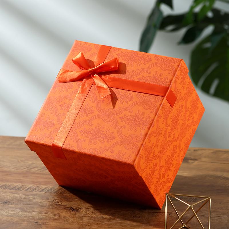 Large Square Solid Color Birthday Gift & Souvenir Box with Handle