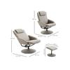 Fauteuil de loisirs - MUVOE - Pivotant 360° - Gris - Repose-pieds inclus - Confort ergonomique