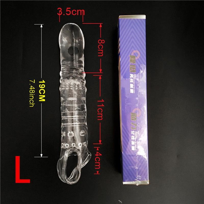 SML Elastic Penis Extension Sleeve Reusable Soft Delayed Ejaculation Condoms Penis Extender Big Dick Wearable Penis Thick Dildo