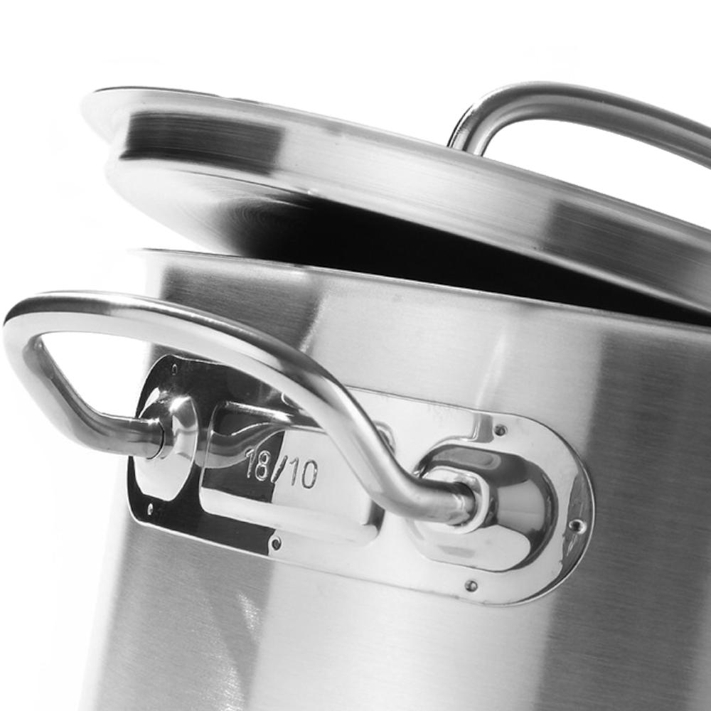 Tall Pot Kitchen Line With Lid , Diameter 280 X 220 H - Hendi 837405