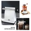 Cuchara de café de acero inoxidable dos en uno con clip de sellado, cuchara para café de cocina, clip de sellado para alimentos, cuchara medidora multifunción para granos de café
