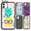 Krajews Kawaii Pineapple Art Soft Phone Case Cover For iPhone 17 Air 16 15 14 Plus 11 12 13 Pro Max Plus Coque Fundas