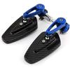 7/8'' 22mm Motorcycle End Bar Mirror Universal Foldable Motorbike Side Mirror for Bobber Cafe Racer Street Bike (Blue)