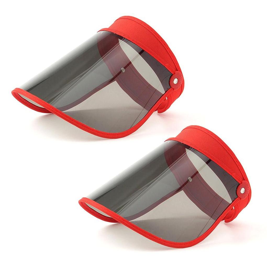 UV Protection Sun Cap 2-piece Set (red) Sun Protection Hat