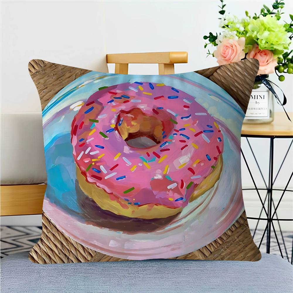 Color Food Art Pillow Cover Sofa Cushion Cover Home Room Decoration Children Gift