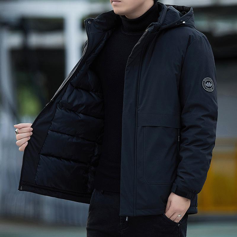 

Повседневная мужская хлопковая куртка с капюшоном, универсальная, зимняя теплая M
