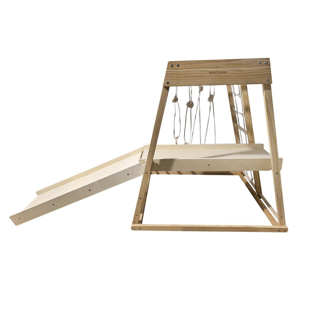 Kids Wooden Indoor Slide Climbing Frame Ladder Activity & Movement Toys Gym Tiger wood