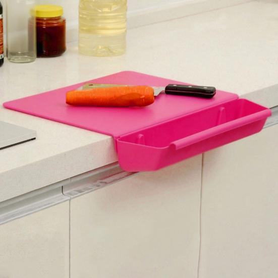 2-in-1 Acrylic Cutting Board with Food Container Slot Thickened Chopping Board for Food Prep Dishwasher Safe Kitchen Accessory