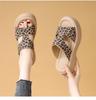 Fashion Beach Shoes Slippers Casual Slipers Women Low Platform Slides Sabot Luxury 2025 Summer Leopard Rome leopard Hoof Heels PU Fashio